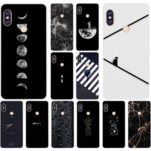 43AS Black & White Soft Silicone Tpu Cover phone Case for Xiaomi Redmi 5A 5 Plus 7 Note 5 5A 7 7A Pro