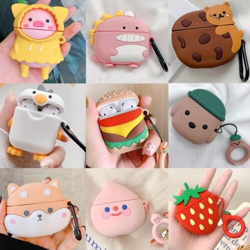 3D Cartoon Dragon funny cute silicone Case For Apple Airpods 2 1 cover For Air pods 1 2 Case Wireless charging soft Cover Box