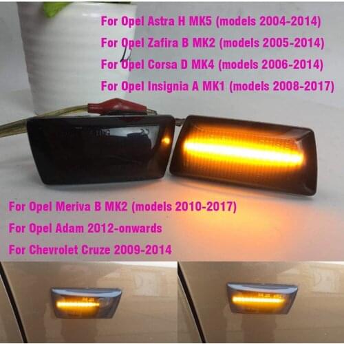 Dynamic Sequential Blinker Turn Signal Light for OPEL Astra H Zafira B Corsa D Insignia A Meriva B Chevrolet Cruze