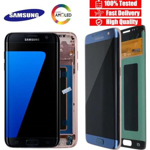 ORIGINAL 5.5'' Display with the Burn-Shadow LCD with Frame for SAMSUNG Galaxy S7 edge G935 G935F Touch Screen Digitizer Assembly