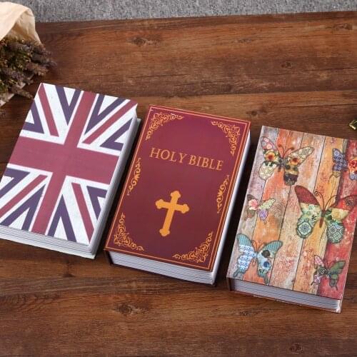 Travel Home Money Jewelry Security Steel Simulation Book 118*115*55mm Size S 10/Color Key Lock Book Safes Hidden Safe Box