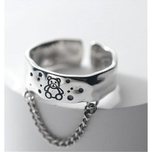 Miuoxion Retro Chain Tassel Bear Ring Fashion Personality Punk Party Jewelry For Women Feature Namour Charm Gift All Seasons