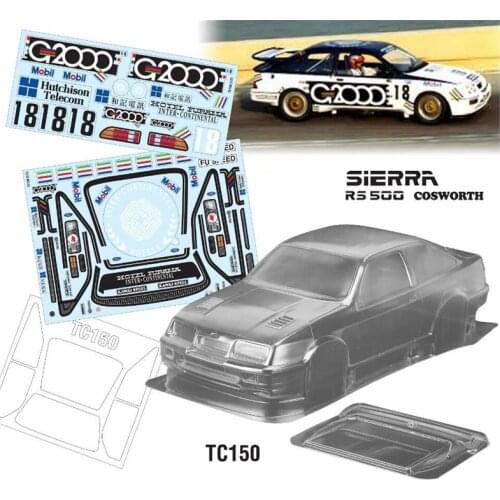 Rc Car Shell Ford Sierra RS500 Clear Body 190mm + Lamp Cup + Stickers For 1:10 Scale Model Cars On Road Rc Drift Car
