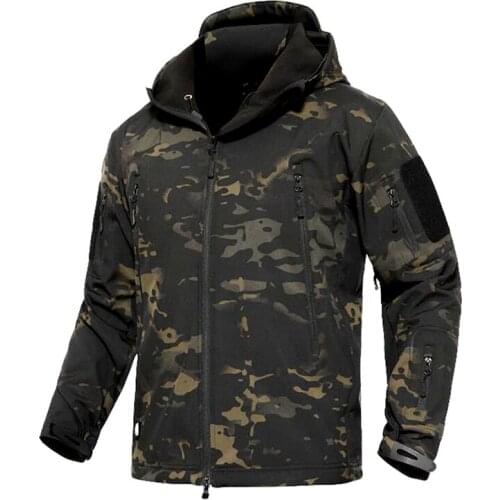 Shark Skin Soft Shell Military Tactical Jacket Men Waterproof Army Fleece Clothing Multicam Camouflage Windbreakers 4XL