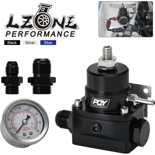 LZONE - AN8 high EFI pressure fuel regulator w/ boost -8AN 8/8/6 PQY Fuel Pressure Regulator with gauge JR7855