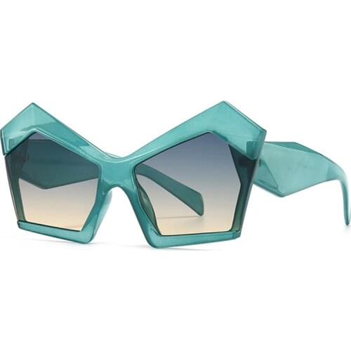 Fashion Design Womens Sunglasses New Unique Polygon Oversized Gradient Lens Sun Glasses Luxury Shades Eyewear UV400 Glasses