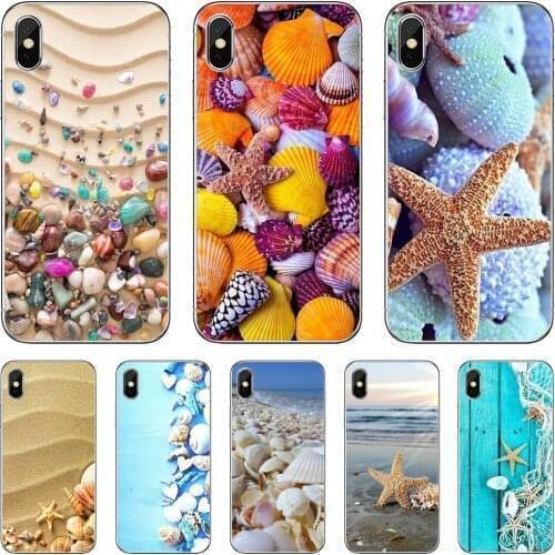 For ZTE Blade A910 A610 A530 A510 For Oneplus One plus 3T 5T 6T 6 7 8 7T Pro Soft Case Blue-Wood-Seashells-Sea-Star