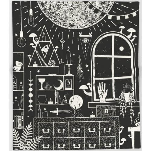 Curiosities Blanket Cute Design Moon Altar Fleece Blankets and Throw Blanket for Beds Christmas Decorations for Home 100x125