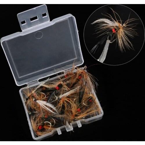 10pcs/Box Deer Hair Material Fishing Fly Lures Insect Dry Artificial Fly Bait with High Carbon Steel Hook Fishing Tackle