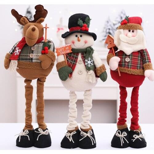 Christmas stand Elk Elder Snowman retractable doll Christmas deer counter window hotel plush decoration decoration holiday gift