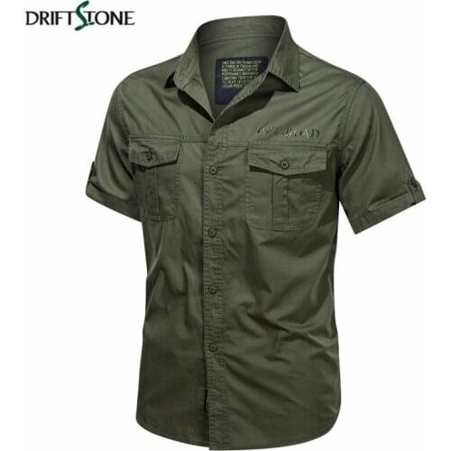 Mens Military Tactical Shirt Cotton Spring Summer Short Sleeve Plus Size 4XL Combat Army Shirts Male Shirt camisa militar