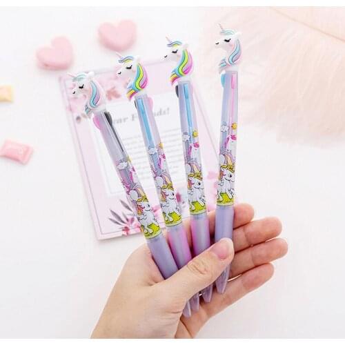 2 pcs/lot Cute Unicorn Cartoon 3 Colors Chunky Ballpoint Pen for School Office Supply Gift Stationery Papelaria Escolar
