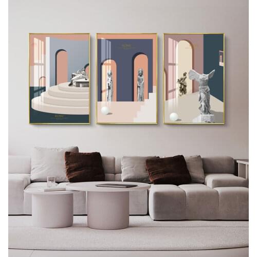 Nordic Canvas Painting Posters Scandinavian Abstract Marble Golden Geometry Wall Decor Wall Art Picture Room Decor Home Decor