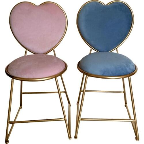 Nordic Ins Beauty Makeup Back Chair Restaurant Milk Tea Shop Tables and s Iron Simple Nail Art Net Red Toilet