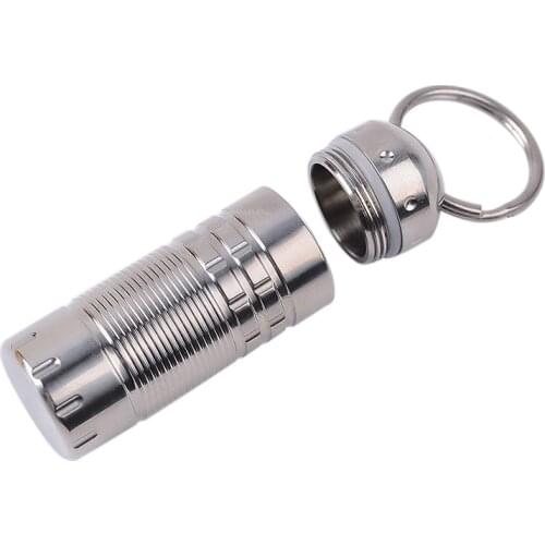Titanium Pill Capsule Fob Emergency Medicine Match Battery Airtight Watertight Waterproof Storage Container Dry Box Seal Bottle