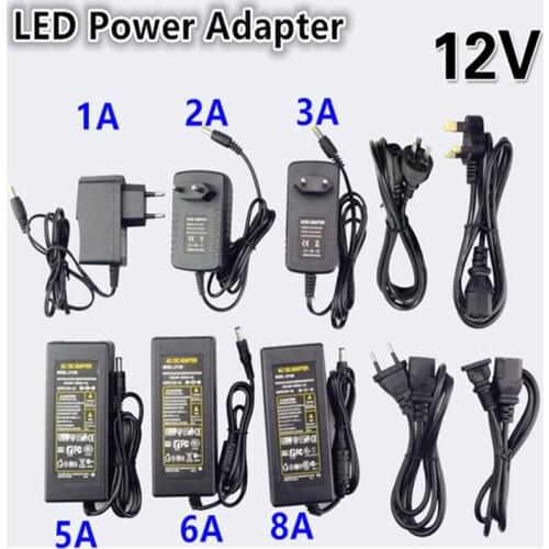 Universal DC 12V AC100-240V to Led Power Supply Adapter Converter Charger Transformer with LED Indicator light Free Shipping