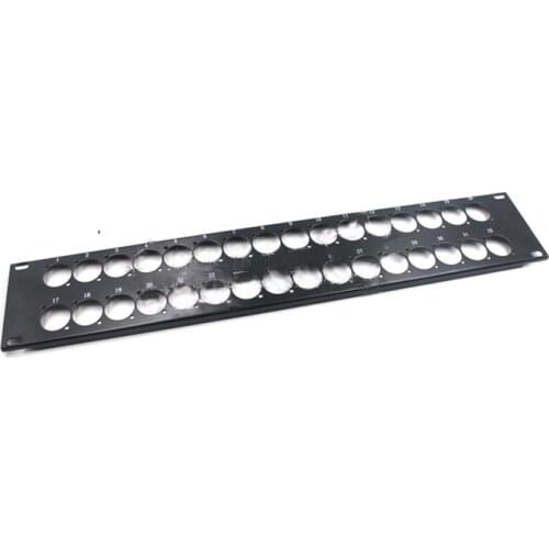 High quality 2U XLR 32 Way Patch Panel 19" Rack Panel without connectors