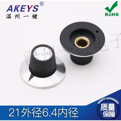 21 outer diameter 6.4 inner diameter Potentiometer encoder Rotary switch Volume adjustment knob hat Metal engraved