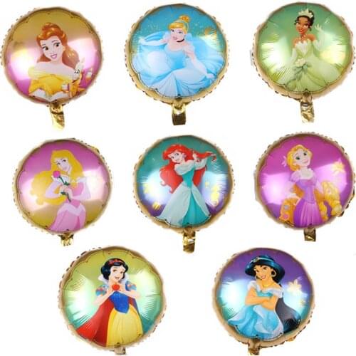 1pcs Six Princess Theme Birthday Party Elsa Snow White Belle Foil Balloon Engagement Balloons Girls Wedding Colorful Balloons