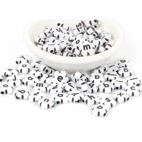 100Pcs Mixed Plum Flower Letter Acrylic Beads For Jewellery Marking Loose Spacer Beads Bracelet Necklace Charm Jewelry Finding