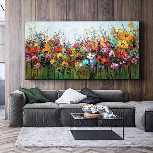3D Abstract Flower Oil Painting On Canvas 100%Handmade Modern Wall Art Large Picture For Living Room Bedroom Decoration Unframed