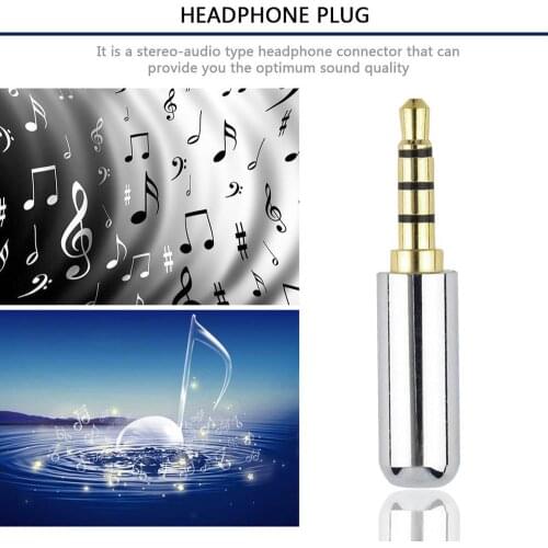 3.5mm 4 Pole Earphones Soldering Jack Male Headphone Repair Jack Cable Plug Solder Adapters Metal Alloy Audio Soldering Spring