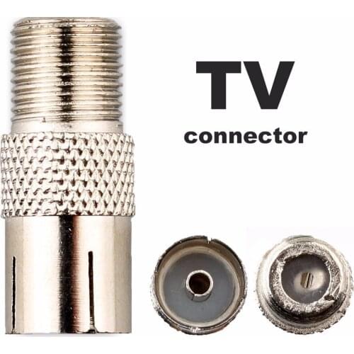 50 PCS F-Type Female Jack to TV PAL Female Plug Coaxial RF Connector Adapter