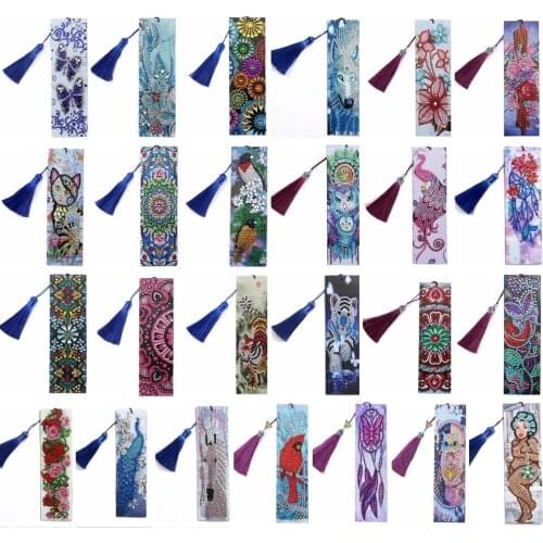 5D DIY Special Shaped Diamond Painting Bookmarks diamond Embroidery Cross Stitch Tassel Bookmarks Books Gift Diamond Mosaic