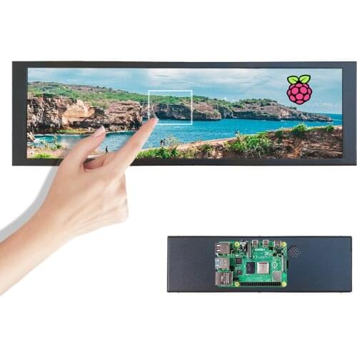 8.8inch IPS Portable Touch Monitor, 480x1920 Strip Display Bar Aida64 Second Screen for Raspberry Pi 4 3 2 Windows, Driver Free