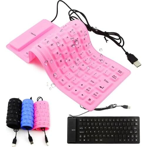85 Keys Portable Foldable Wired USB Mute Silicone Keyboard for Laptop/Computer Silicone English Keyboard Skin Cover 2020 new