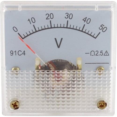 91C4 91C4 Class 2.5 Accuracy DC 0-50V Voltage Volt Panel Meter 45*45mm