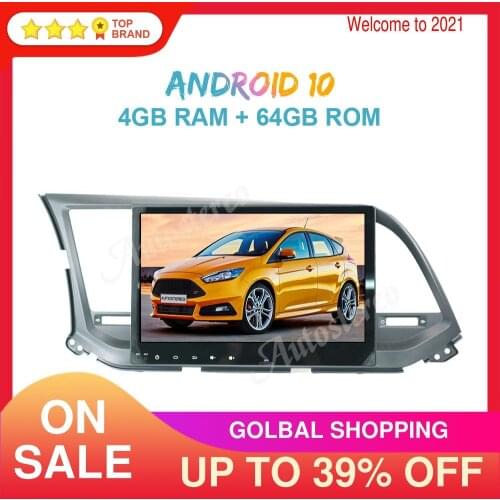 Android 10.0 4GB+64GB Car Radio GPS Navigation for Hyundai Elantra 2016+ Avante Auto Stereo Head Unit Multimedia Player Recorder