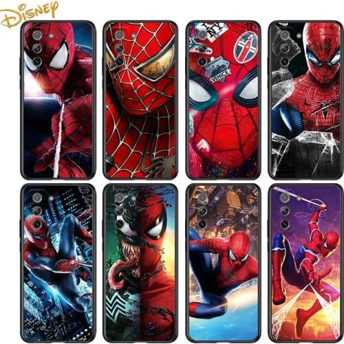 Spiderman for Samsung Galaxy S21 Ultra Plus Note 20 10 9 8 S10 S9 S8 S7 S6 Edge Plus Black Phone Case