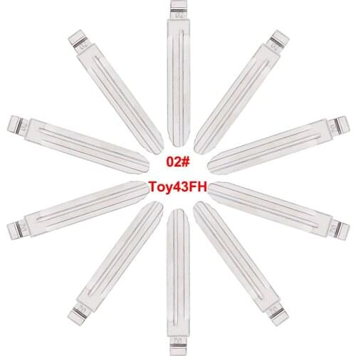 Keyecu 10 Pieces 02# Toy43FH Blank Uncut Flip KD VVDI JMD Remote Key Blade for Pontiac for Scion for Toyota