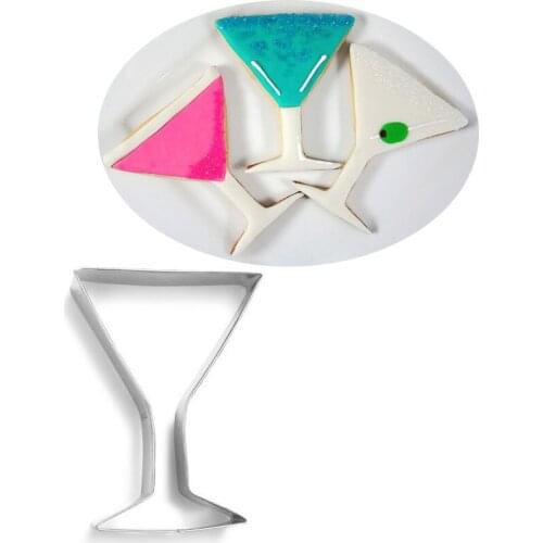 Cocktail Wine Glass Metal Cookie Cutter Biscuit Mold Fondant Cake Decorating Tool Reposteria Cupcake Topper Cortador De Biscoito
