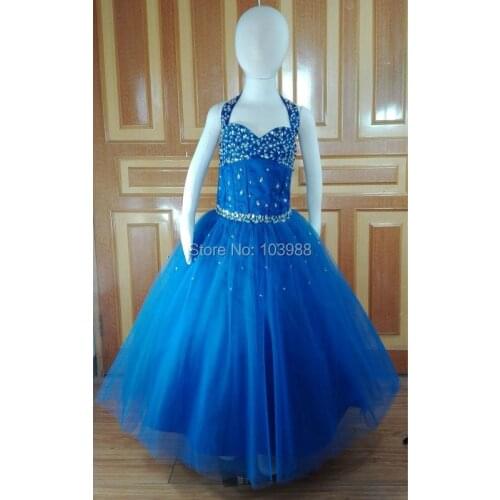 Royal blue flower girl DRESS-OCCASION-PARTY-BRIDESMAID-WEDDING-FORMAL-WEAR!! Birthday gift Real photo muchacha vestido
