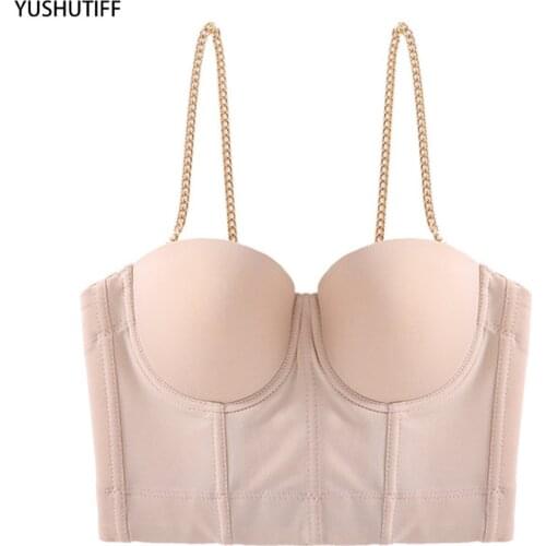 Short Metal Spaghetti Strap Top Sexy Top Female Crop Top Women Harajuku Solid Camis Tops With Built In Bra Push Up Bralette