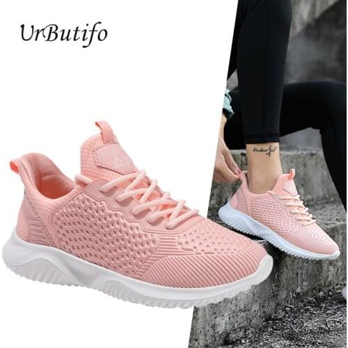UrButifo Women Shoes New Ultralight Breathable Walking Shoes High Quality Outdoor White Sneakers For Women Baskets Femme