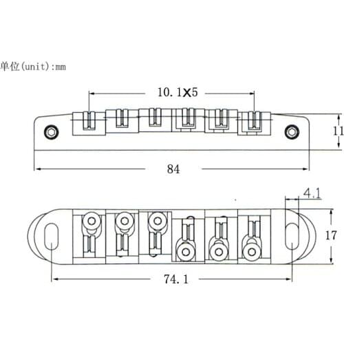 MagiDeal 6 String Jazz Bridge & Roller Saddle Bridge Tailpiece Accessories