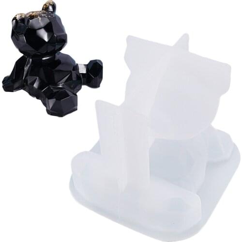 Cute Bear Shaped Silicone Mold DIY Cartoon Soft Elastic Epoxy Resin Casting Mould For Mobile Phone Holders Home Decorations