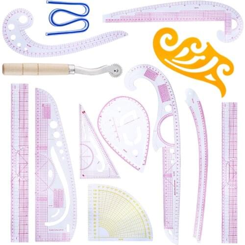 LMDZ Patchwork ruler Set Sewing French Curve Ruler Measure Tools Kit Dressmaking Cutting Ruler Tailor Drawing Template Craft Set