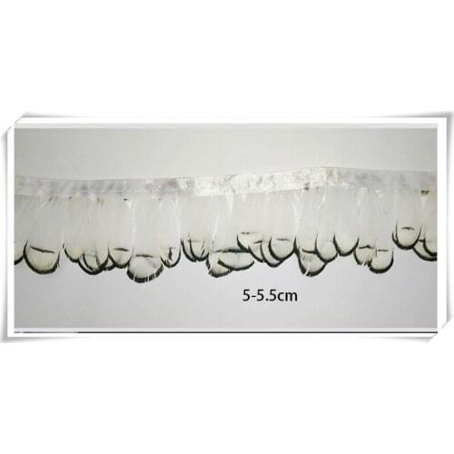 Wholesale 2 Yard natural pheasant feather ribbons 5-5.5cm Chicken Feather fringe Trims for dress jewelry accessory diy crafts