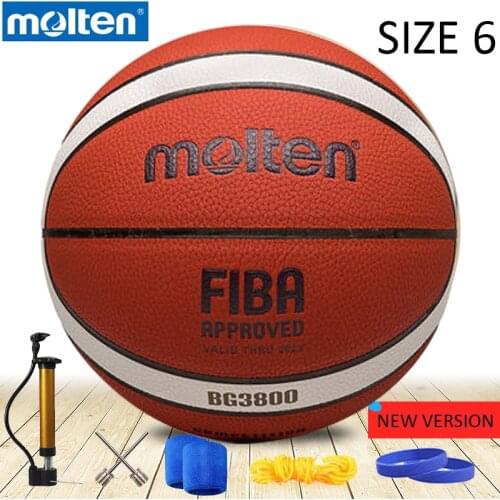 Original molten basketball ball GM6X B6G3800 2019NEW version High Quality Molten PU Material Official Size6 indoor Basketball