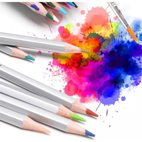 24/48/72 lapis de cor Professional Water Soluble color Pencil Premium Soft Core Watercolor Pencils for Art School Supplies
