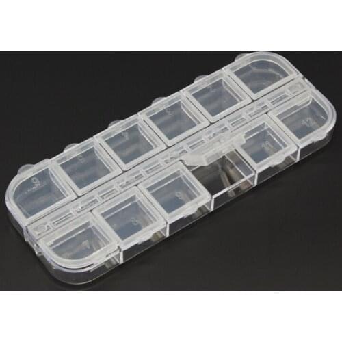 Transparent Storage Box 12 Grids Nail Diamond Storage Box Empty Box Manicure Accessories Box Manicure boxes Craft Embellishement