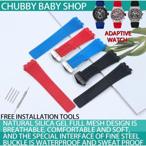28x22mm Red Blue Black Silicone Rubber Watchband For Tag Strap For Heuer Breathable Watch Band Folding Buckle For CARRERA Belt