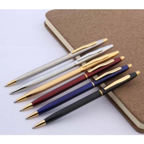 Luxury quality 3pcs golden wist Wave pattern Ballpoint Pen Stationery Office school supplies gold pen Financial ball point pens