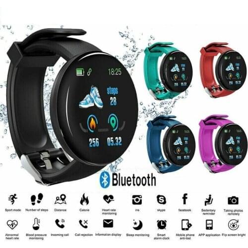 D18 Sport Smart Watch for Women Men Kids with Round Color Screen Heart Rate Blood Pressure Monitor Fitness Digital Wristwatch