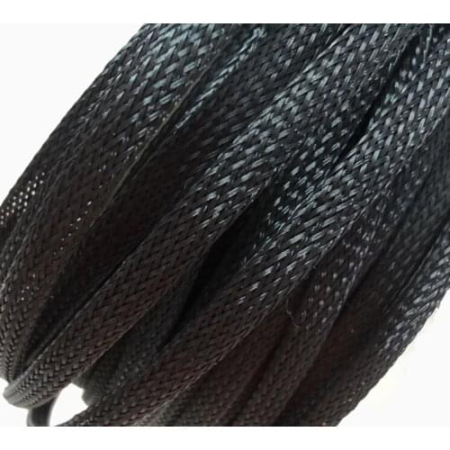 High quality 5meters/lot Three wire encryption 60mm black expandable braided tube mesh woven PET braided tube
