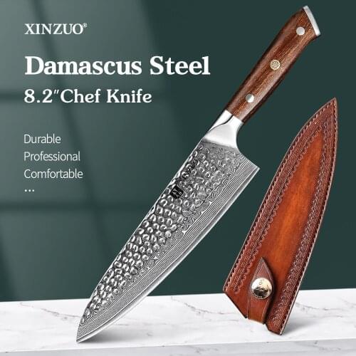 XINZUO 8.2"Inches Chef Knife VG10 Janpanse Damacus Steel Pattern High Carbon Meat Slicer Blade Razor Sharp Kitchen Knives